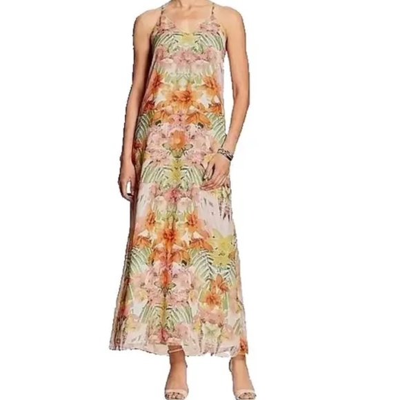 Banana Republic Floral Halter Dress Size 4 - Picture 1 of 8